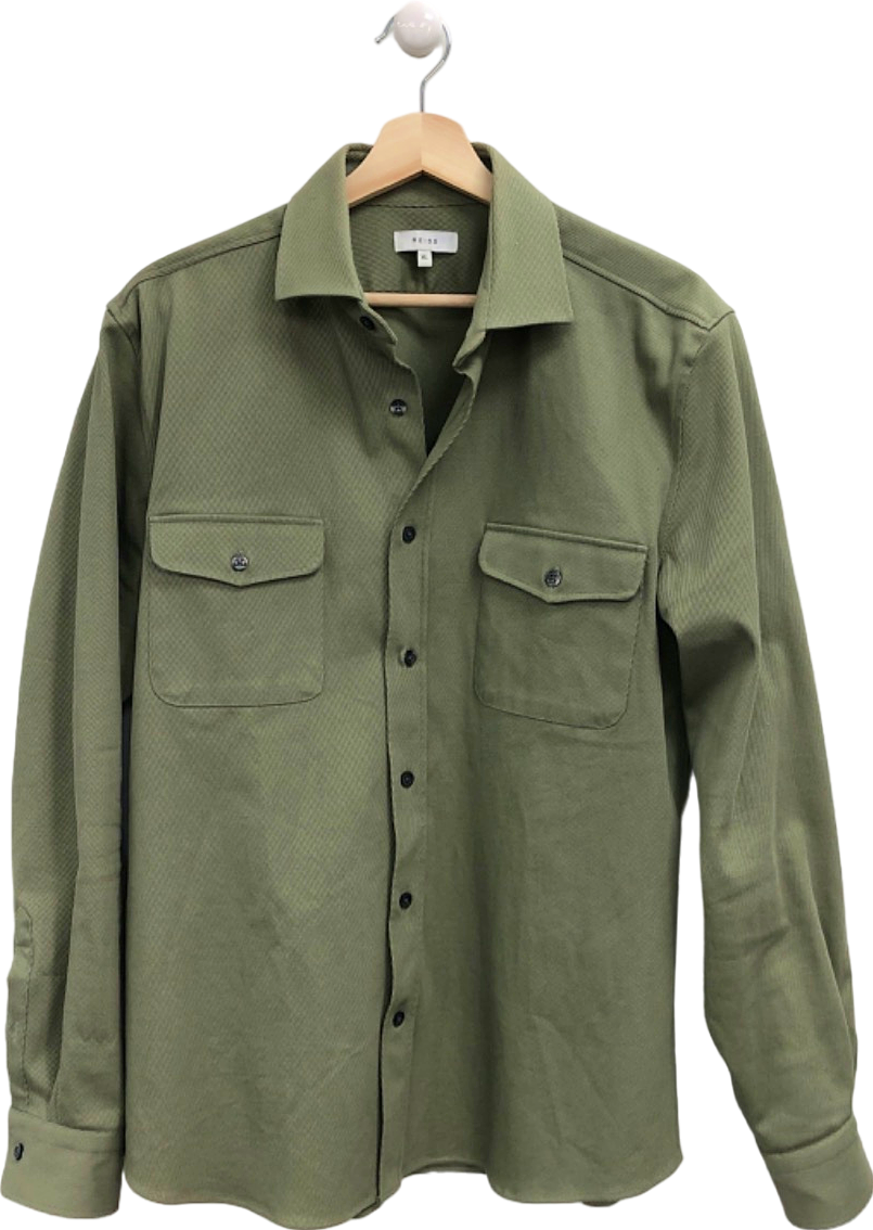 Reiss Green Long Sleeve Textured Shirt XL