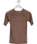 MANGO Beige Knit Semi-transparent Top With Bra Top UK S