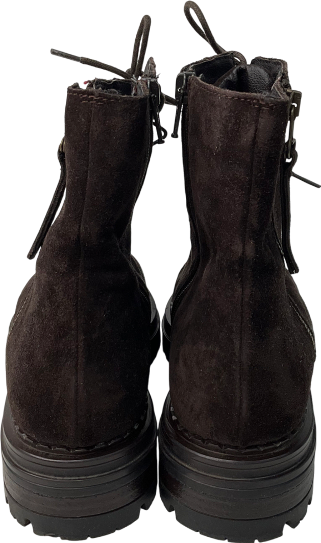 Dune Brown Pandore - Chunky Lace Up Boots UK 5 EU 38 👠