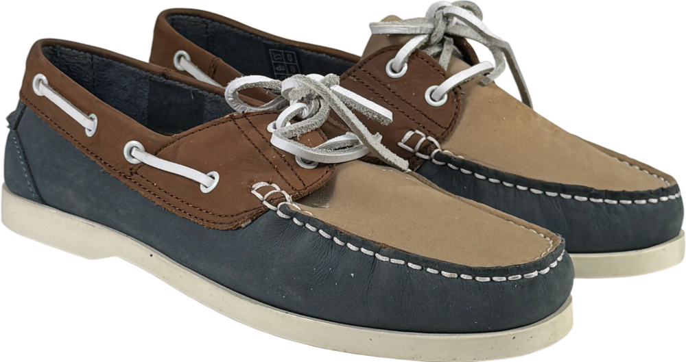 NEXT Blue Blue/brown/beige Leather Boat Deck Shoes UK 9 EU 43 👞