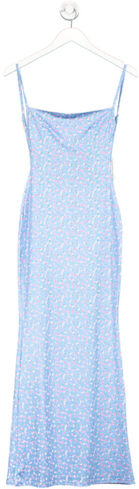 SHEIN Blue Rose Print Maxi Dress UK S