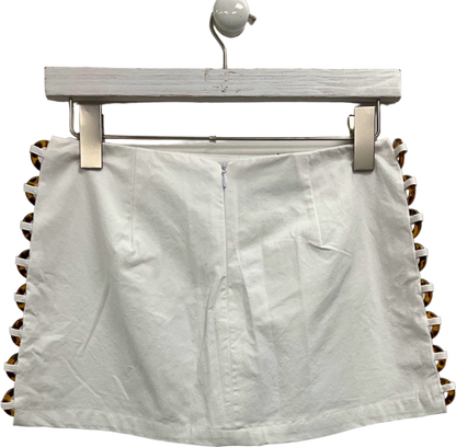 Zara White mini Skirt with Side Details XS