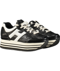 HOGAN Black / White Platform "H" Logo Trainers UK 5.5 EU 38.5 👠