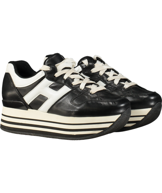 HOGAN Black / White Platform "H" Logo Trainers UK 5.5 EU 38.5 👠