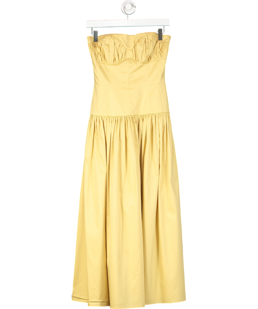 TOVE Butter Yellow Lauryn Strapless Midi Dress Fr34 UK 6