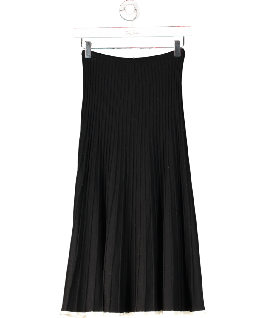 Meshki Black Jolene Contrast Rib Knit Midi Skirt UK XS