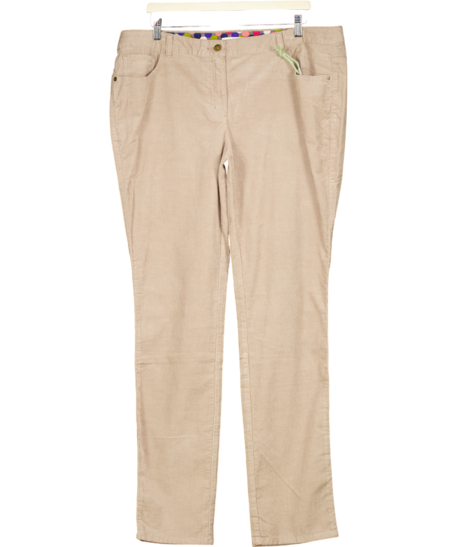 Boden Beige 5 Pocket fine Corduroy Slim Trousers UK 20