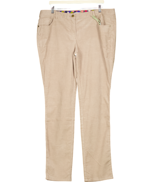 Boden Beige 5 Pocket fine Corduroy Slim Trousers UK 20