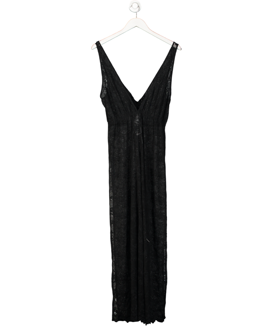 Ann Summers Black Lace Floral Print Jumpsuit UK S