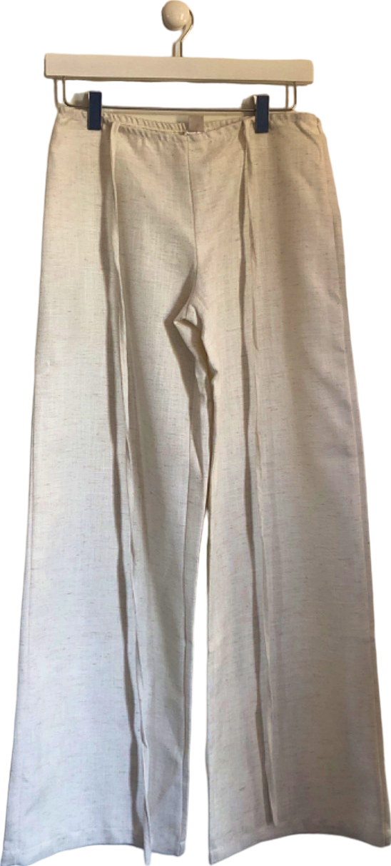 Musera Beige Wide-Leg Trousers UK XS