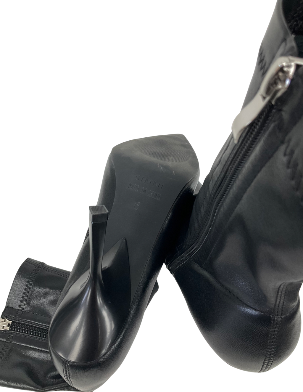 Simmi London Black High Heeled Pointed Toe Sock Boots UK 6 EU 39 👠