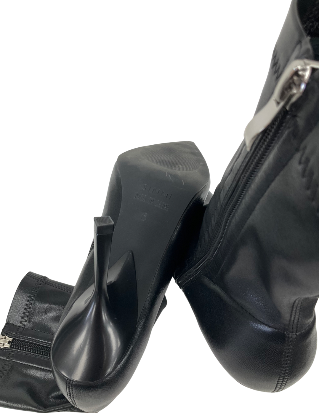 Simmi London Black High Heeled Pointed Toe Sock Boots UK 6 EU 39 👠