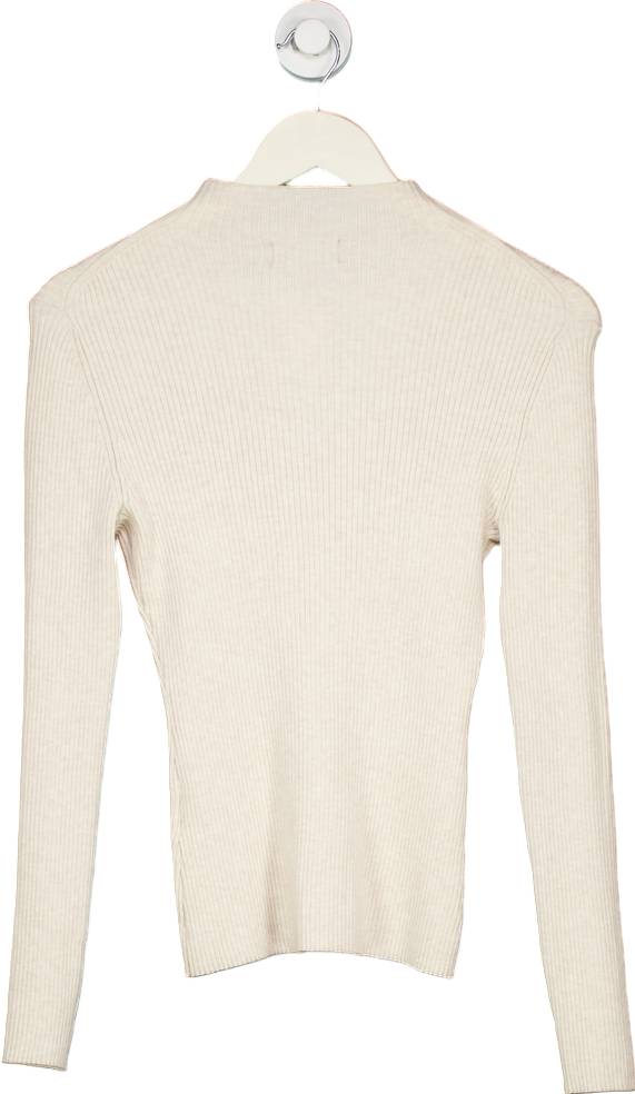 H&M Beige Ribbed Knit Jumper UK S
