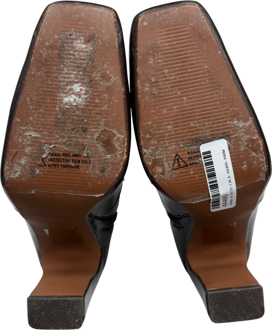 River Island Brown Wide Fit Chisel Toe High Leg Boots UK 3 EU 36 👠