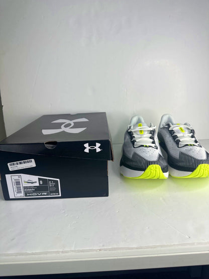 Under Armour White/Black/Neon Green HOVR Running Shoes UK 8