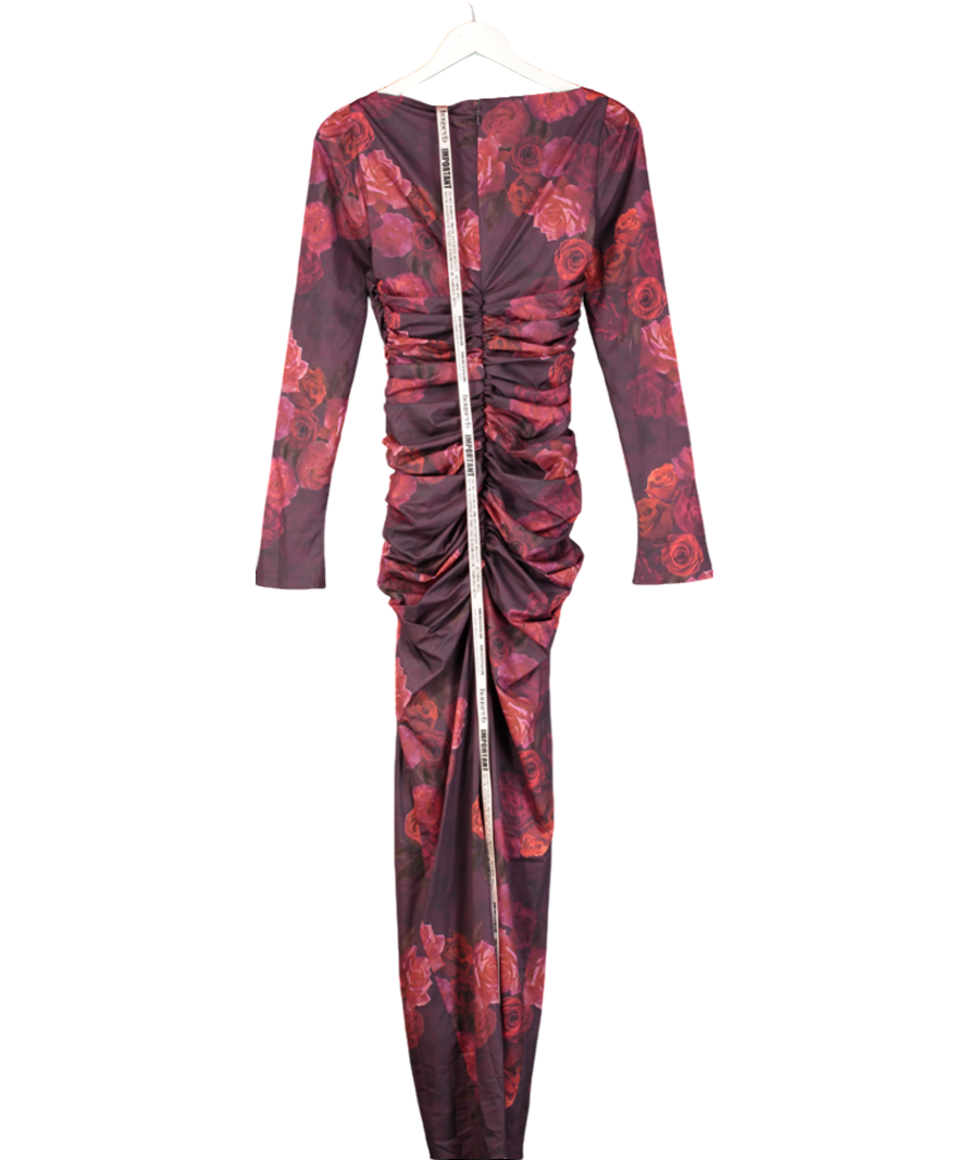 House of CB Red Lanetta Floral Print Stretch Woven Maxi Dress UK S