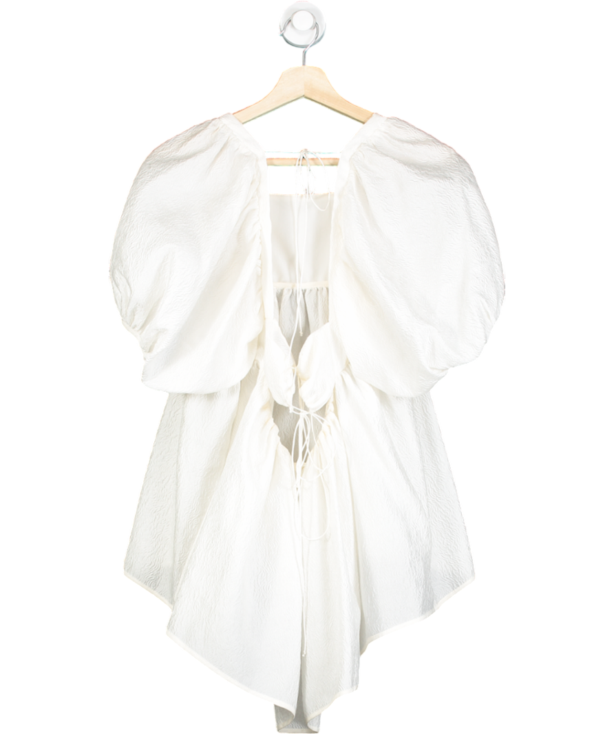 Cecilie Bahnsen White Emilia Rose Jacquard Top UK 8