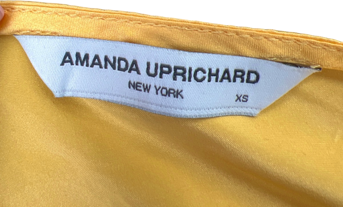 Amanda Uprichard Yellow Halter Neck Satin Dress UK 6
