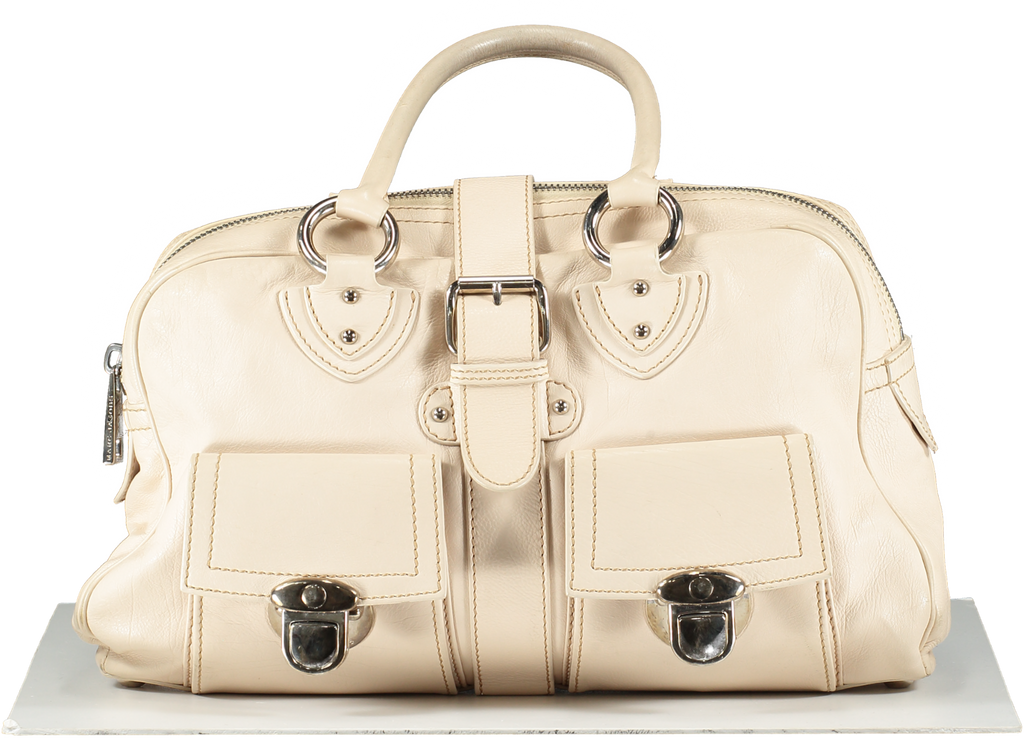 Marc Jacobs Cream Leather 2 Pocket Top Handles Venetia Handbag