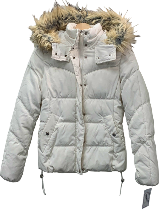 Bershka White Winter Puffer Jacket XS