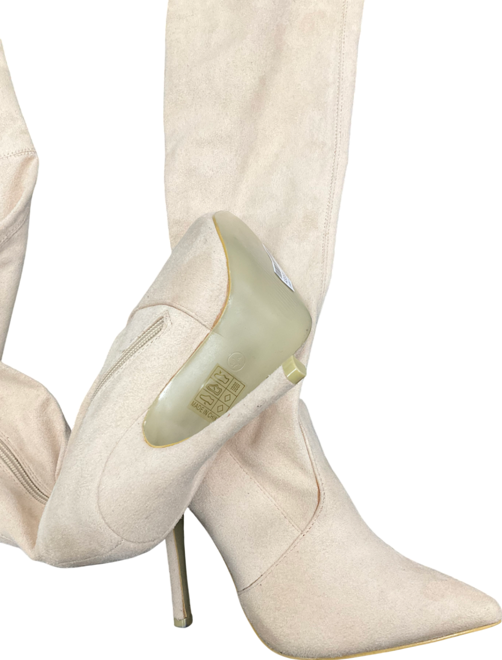 bygeorgiak Cream Thigh High Boots UK 4 EU 37