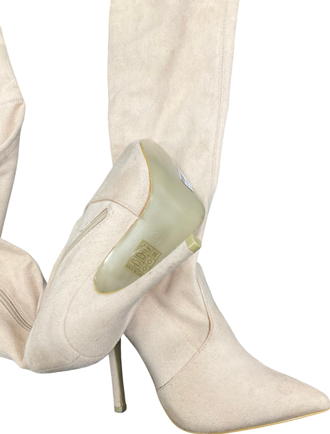 bygeorgiak Cream Thigh High Boots UK 4 EU 37
