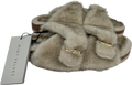Mint Velvet Nude Two Strap Faux Fur Slippers UK 8 EU 41 👠