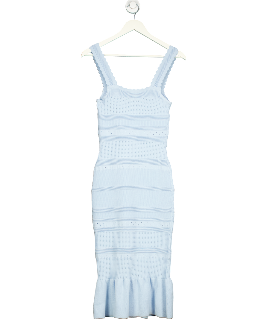 lipsy london Blue Crochet Bodycon Midi Dress UK 8