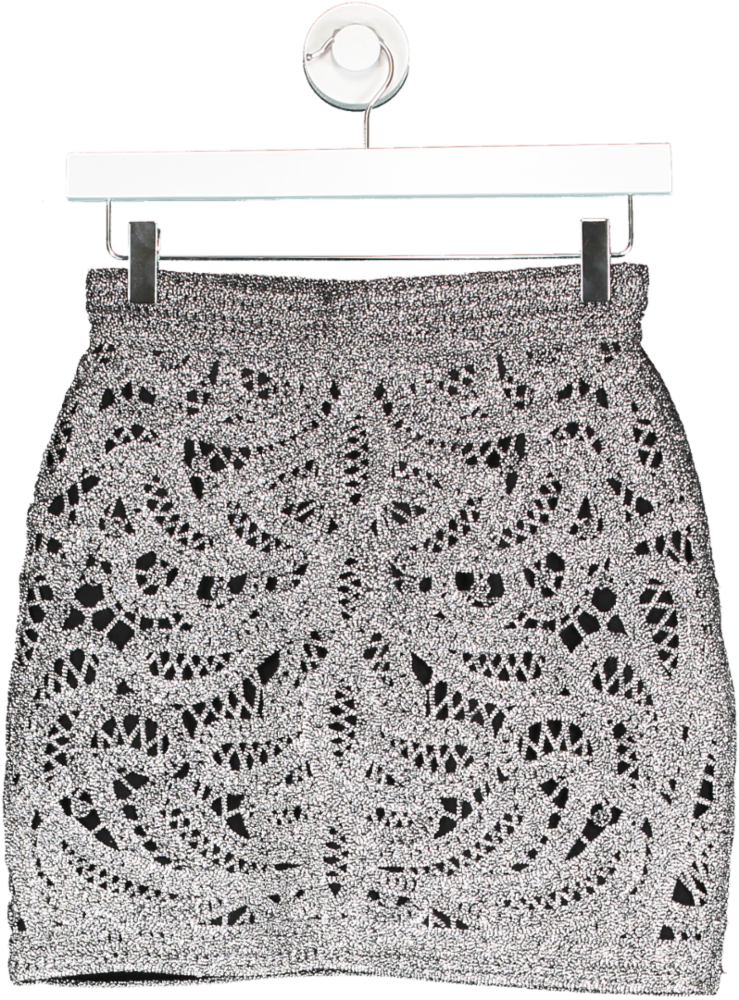 Maje Metallic Thread Open Weave Skirt UK 8