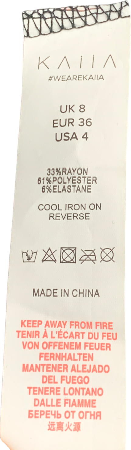 Kaiia the label Black Long Sleeved Crop Top UK 8