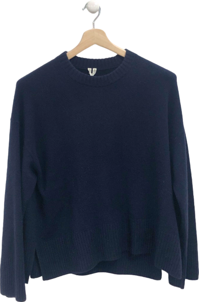 Arket Navy Blue  Relaxed Cashmere-Wool Jumper UK M