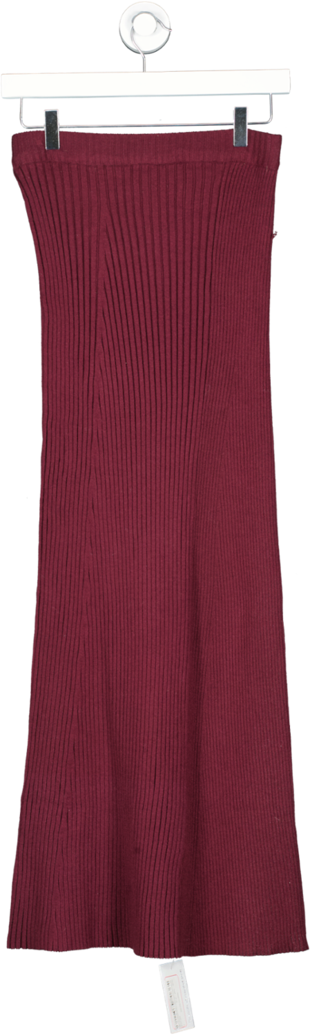 NA-KD Purple Ribbed Knit Maxi Skirt UK XS