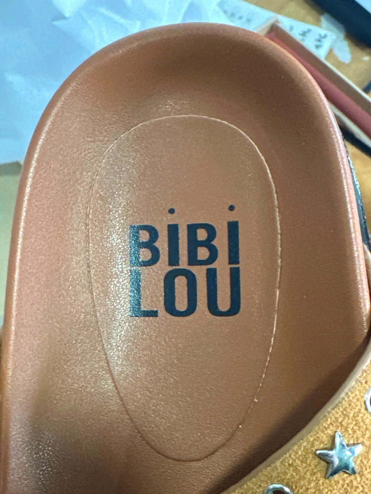 BiBi LOU Tan Studded Sandals UK 7 EU 40