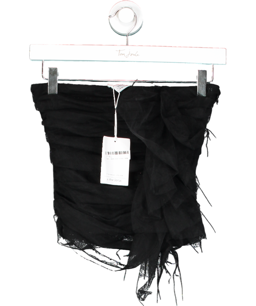 & Other Stories Black Net Bustier Top UK XS