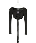 I AM GIA Black Ring Detail Long Sleeve Top UK S