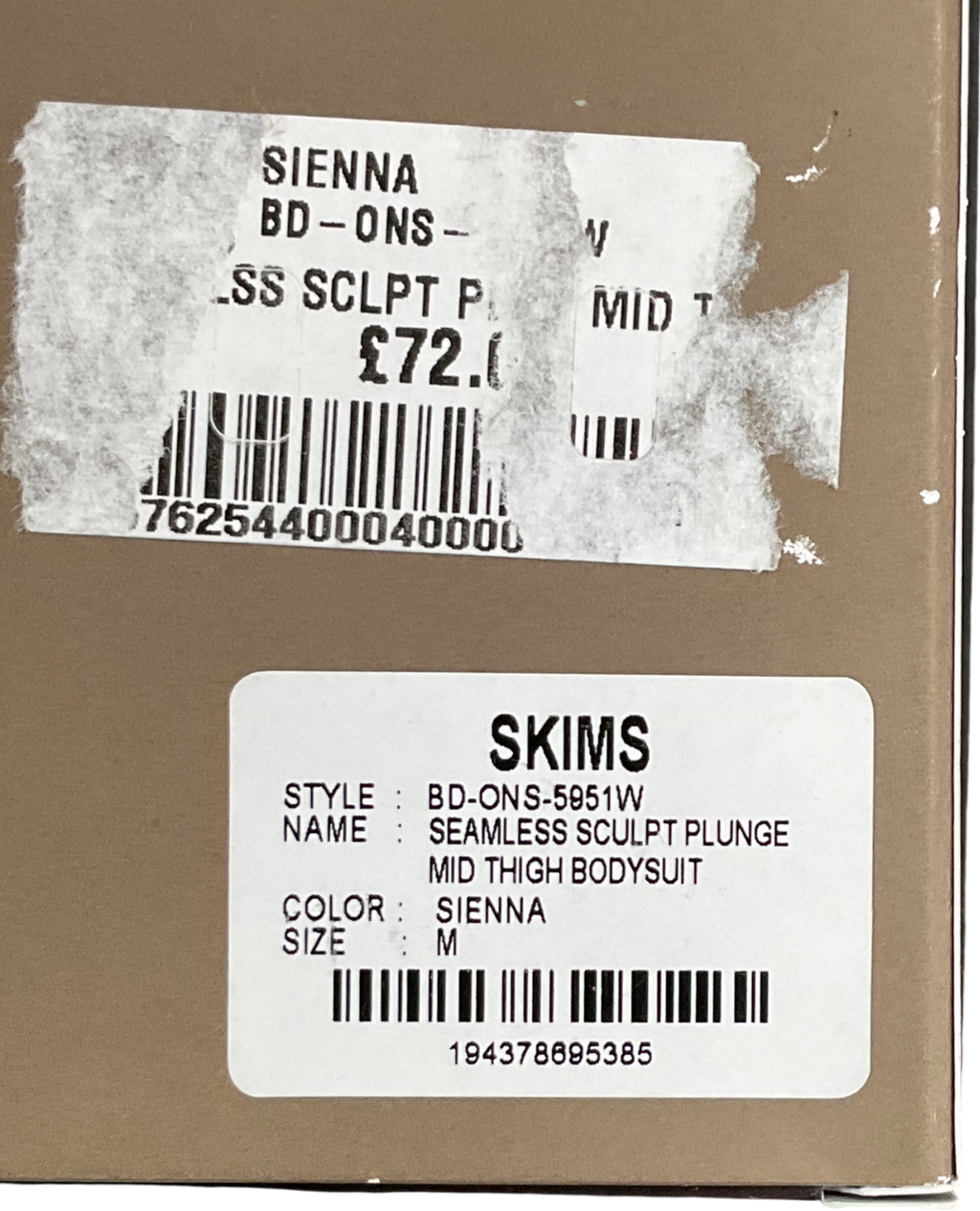 SKIMS Seamless Sculpt Strapless Shortie Bodysuit - Sienna UK M