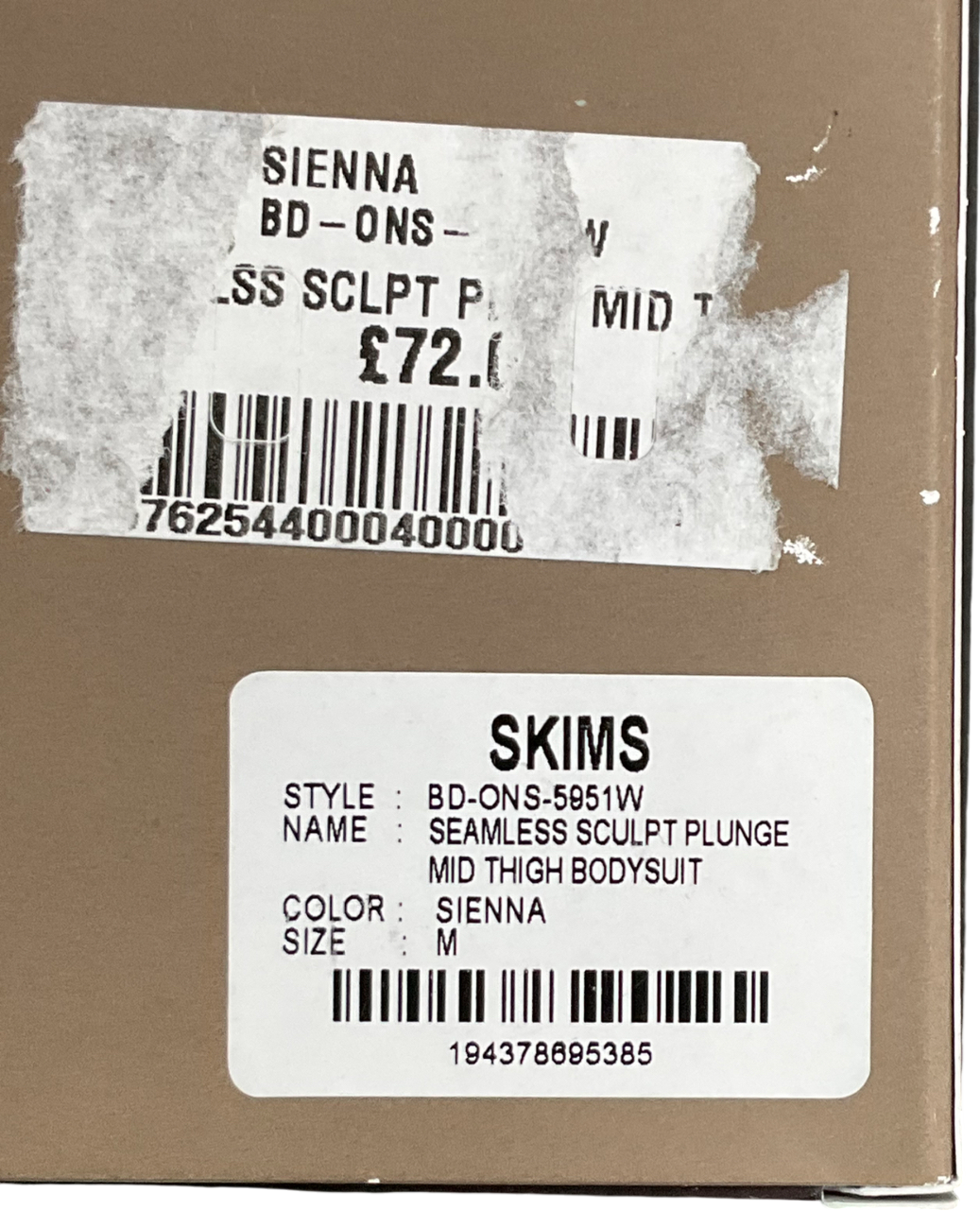 SKIMS Seamless Sculpt Strapless Shortie Bodysuit - Sienna UK M