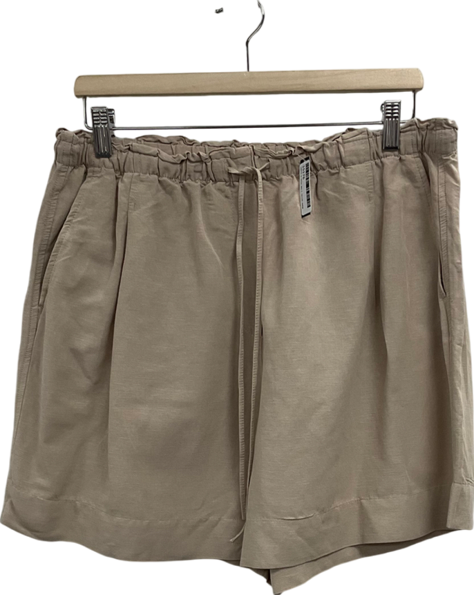 H&M Beige Linen Blend Shorts UK L