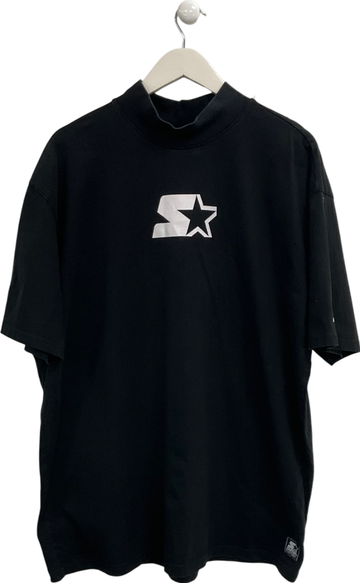 Starter Black Printed Logo High Neck T Shirt UK XL