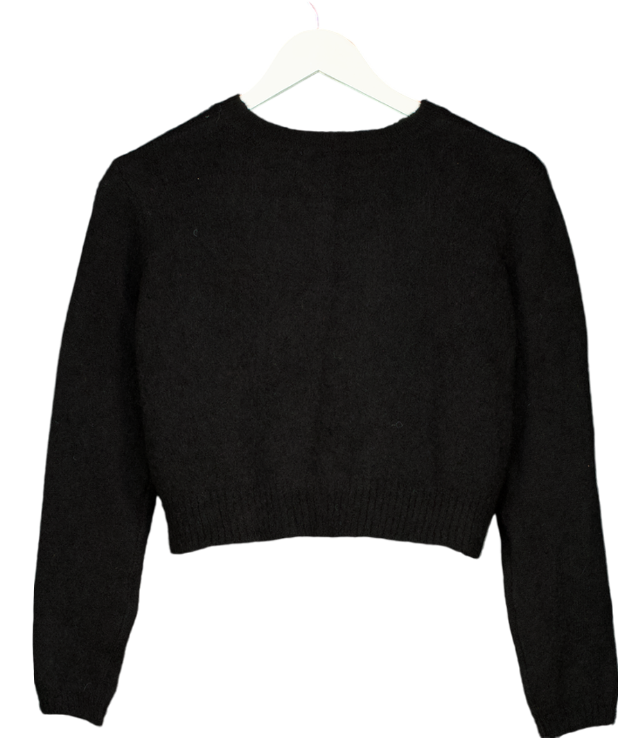 Sezane Black Leonora Kid Mohair / Merino Wool Blend Cardigan UK XS