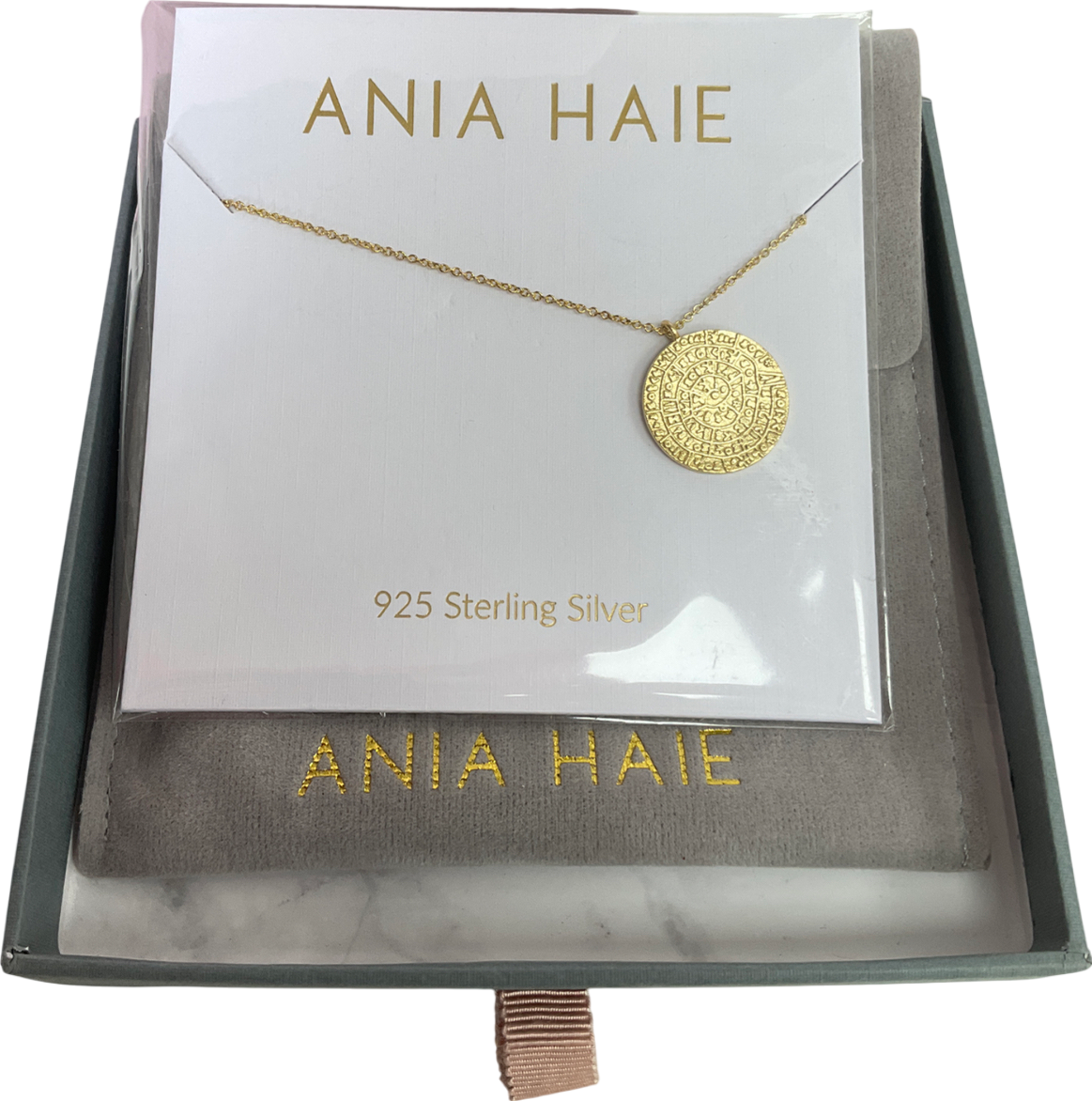 Aniahaie Metallic Gold Ancient Minoan Necklace One Size