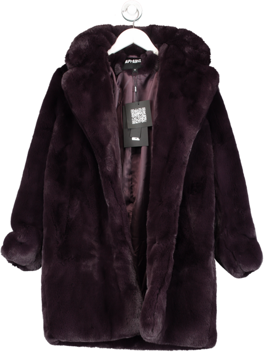 Apparis Purple Faux Fur Coat UK M