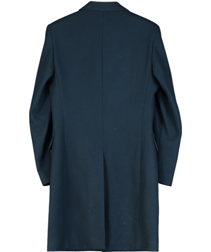 Sandro Blue Single Breasted Wool Cashmere Coat UK M