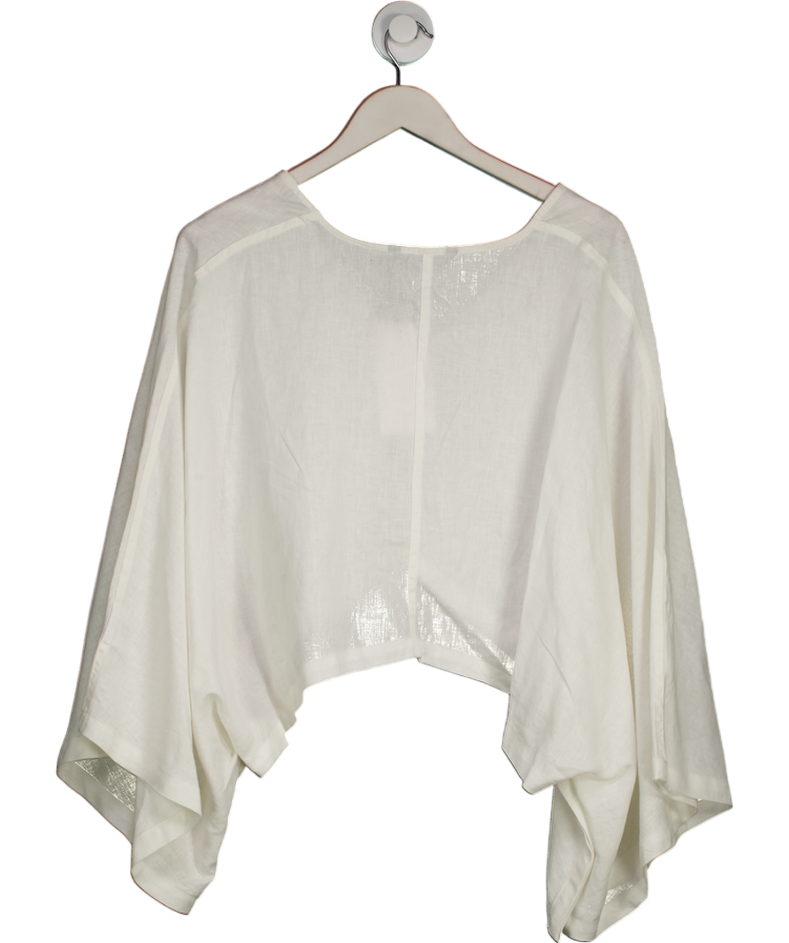 ZARA White Asymmetric Cape Kimono UK M/L