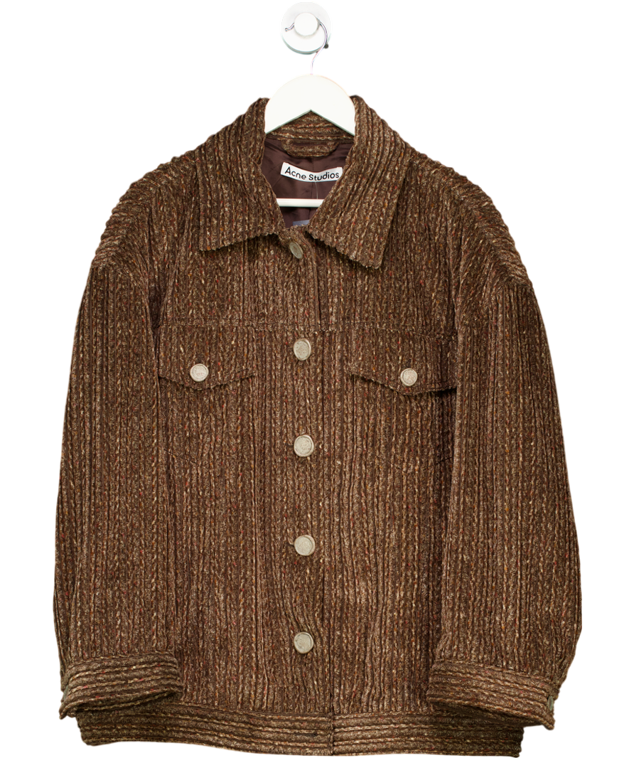 Acne Studios Brown Oversized Velvet Corduroy Jacket UK XXS