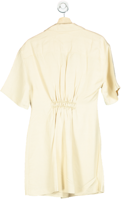 Sandro Short Beige Draped Dress UK 8