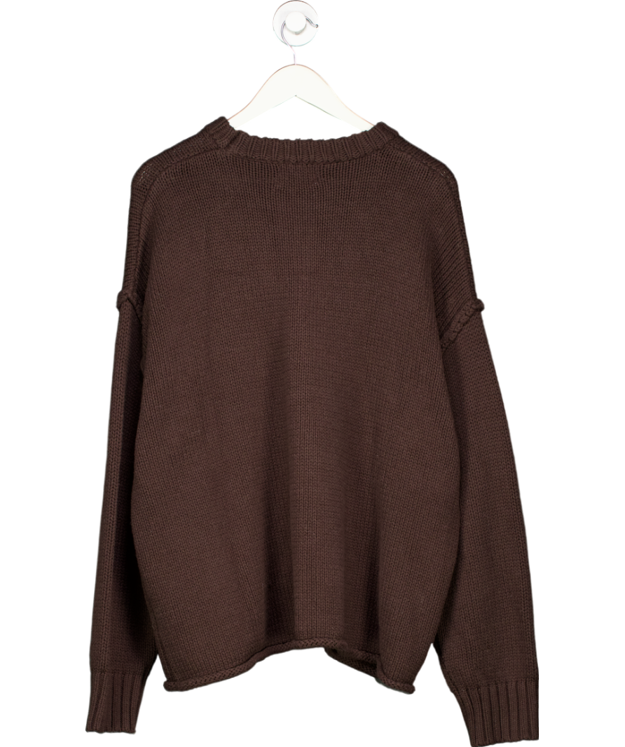 DISSH Cotton/ Merino Blend Chocolate Brown Longline Knit Jumper UK M