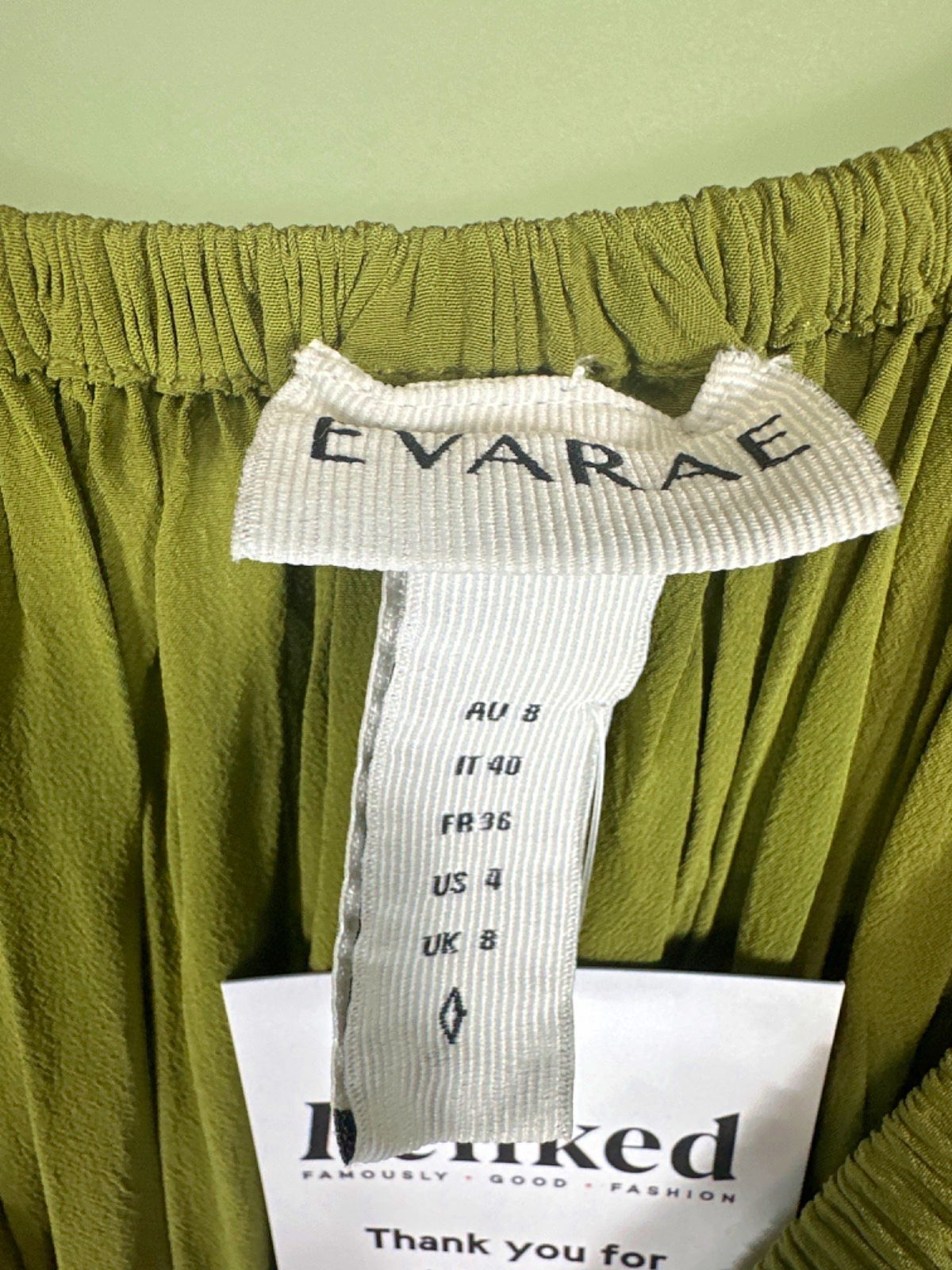 EVARAE Green Crepe de Chine Hestia Maxi Dress UK 8