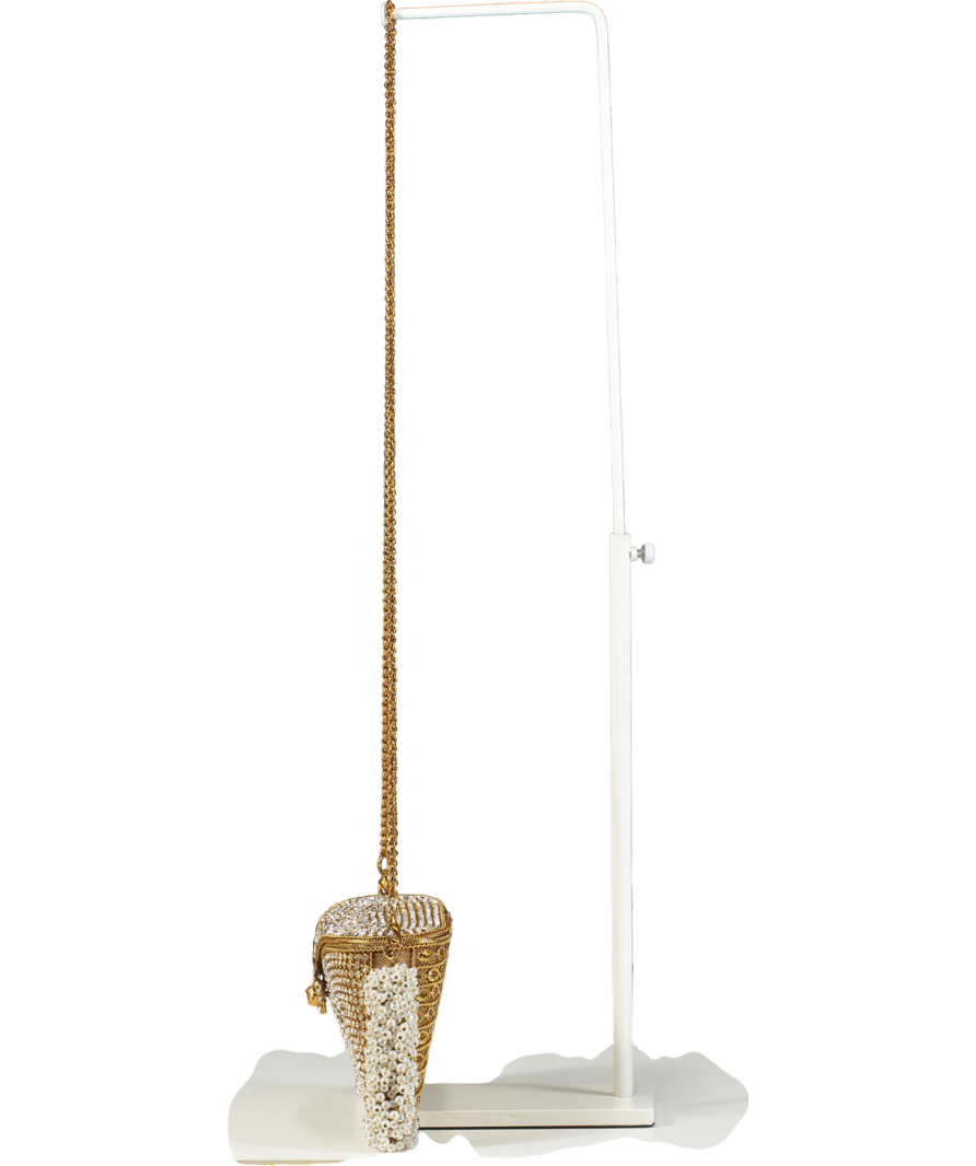 mae cassidy Metallic All That Glitters" Zeenat Crystal Clutch Bag Golden Splendour