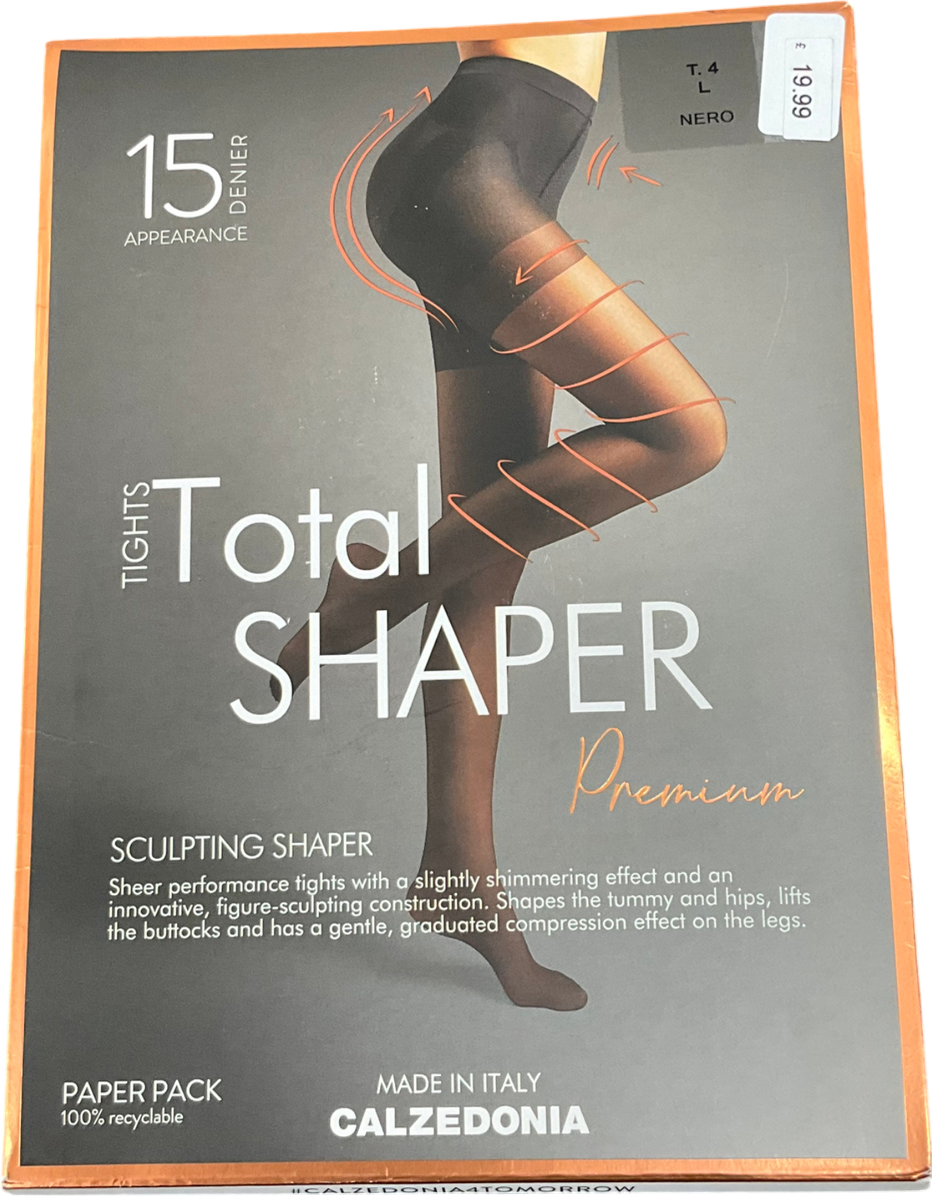 calzedonia Black Total Shaper Tights UK L